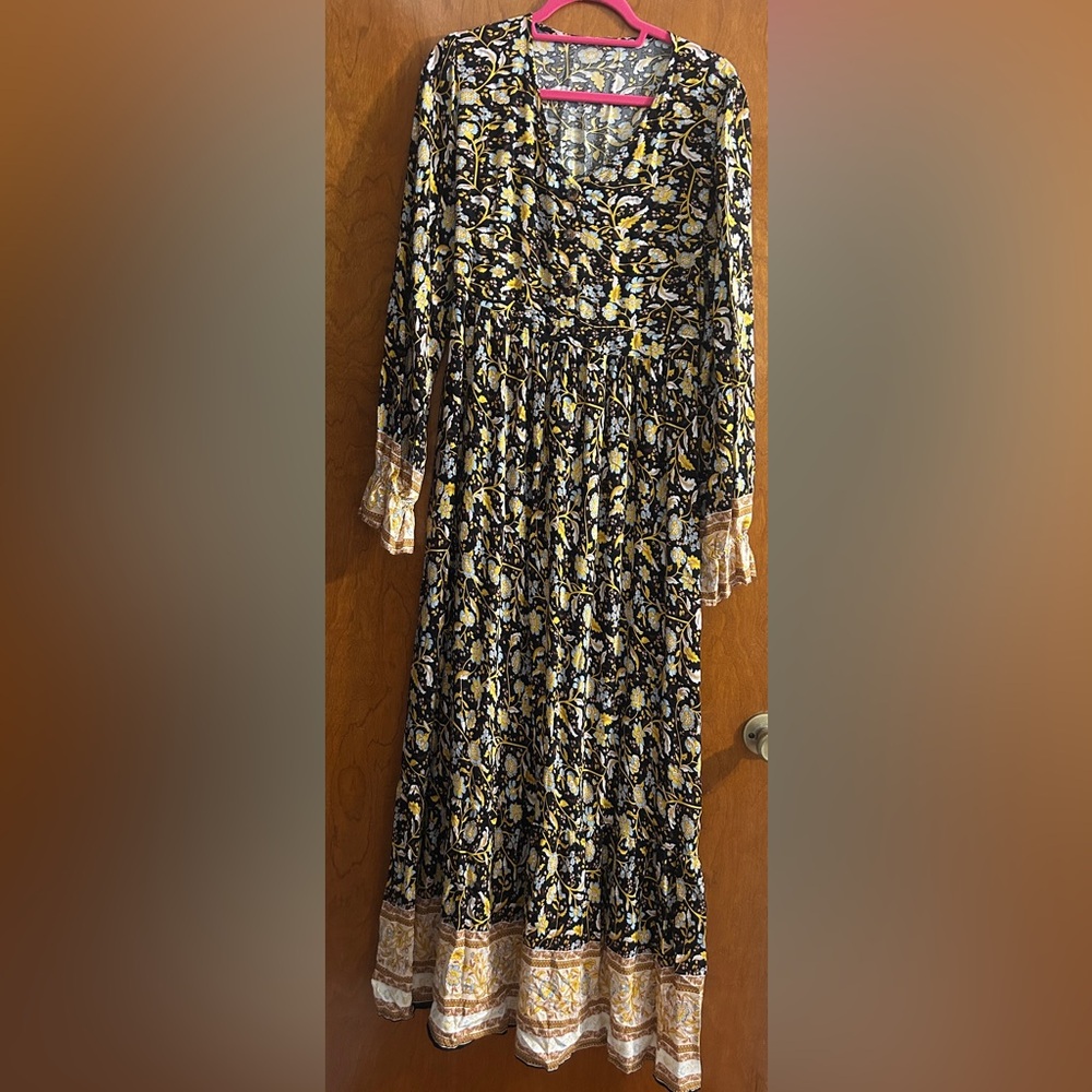 SHEIN Unity All Over Floral Print Flounce Sleeve A-Line Dress - Picture 4 of 11